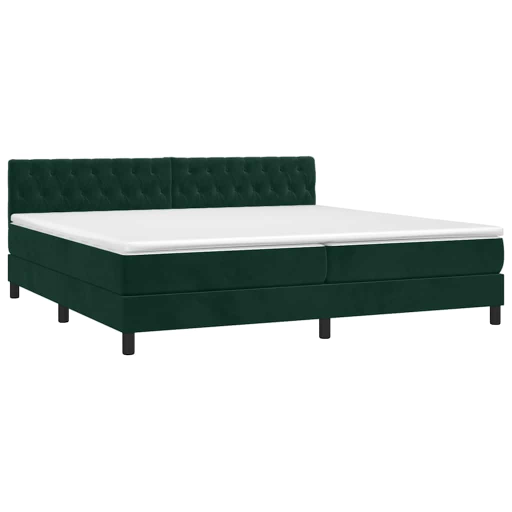 Sommier à lattes de lit et matelas Vert foncé 200x200cm Velours - XIOS