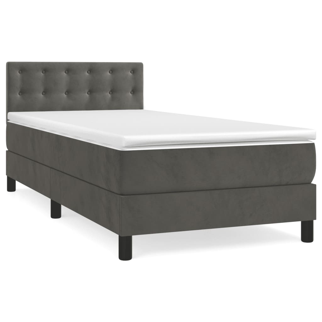 Sommier à lattes de lit et matelas Gris foncé 80x200 cm Velours - XIOS