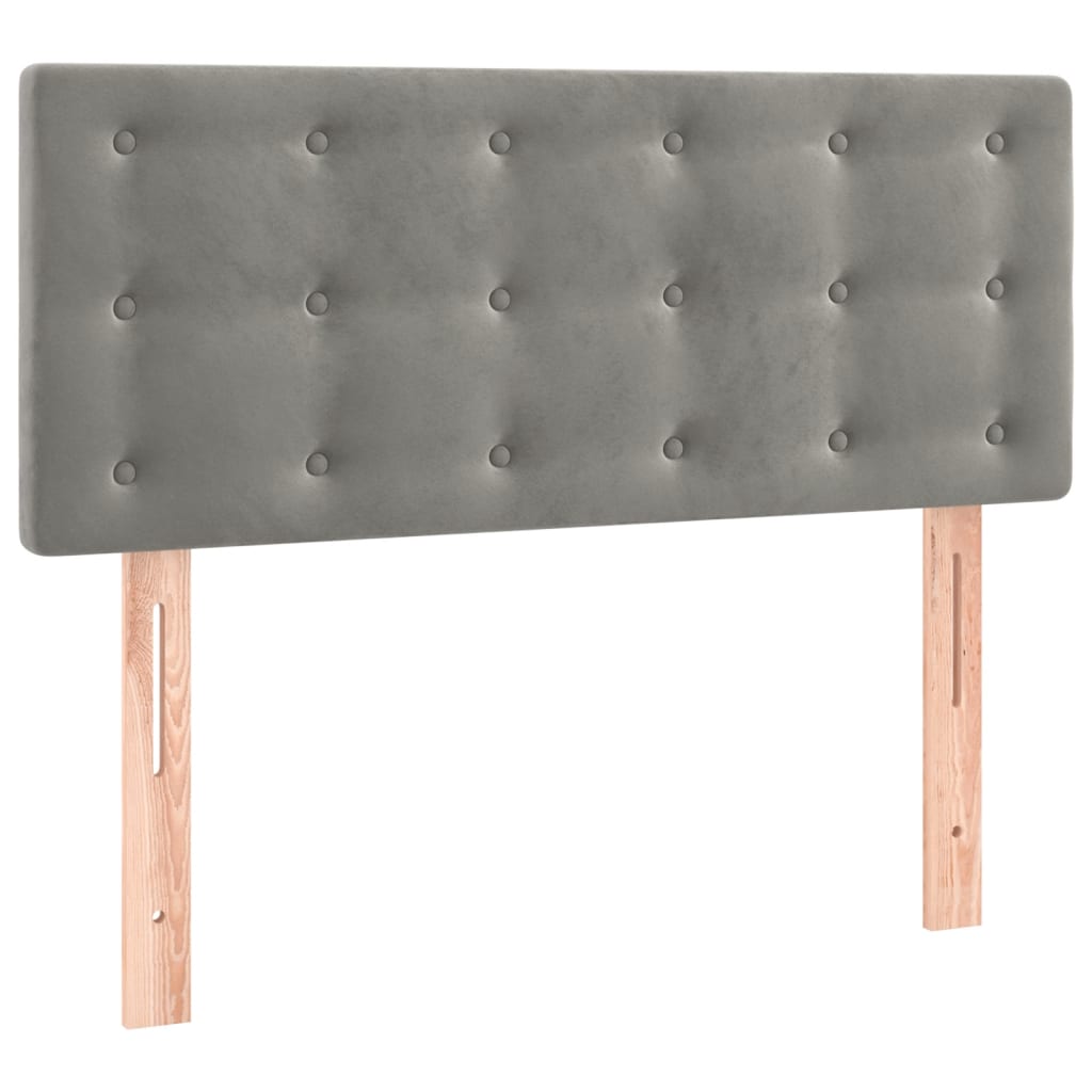 Sommier à lattes de lit et matelas Gris clair 90x190 cm Velours - XIOS