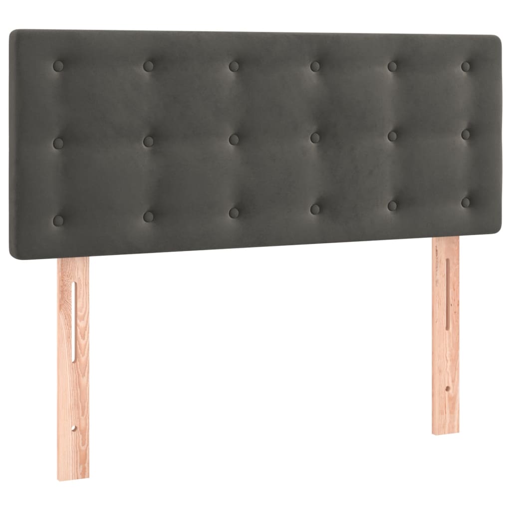 Sommier à lattes de lit et matelas Gris foncé 90x190 cm Velours - XIOS