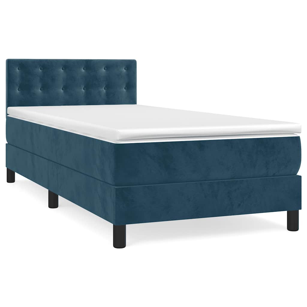 Sommier à lattes de lit avec matelas Bleu foncé 90x190 cm - XIOS