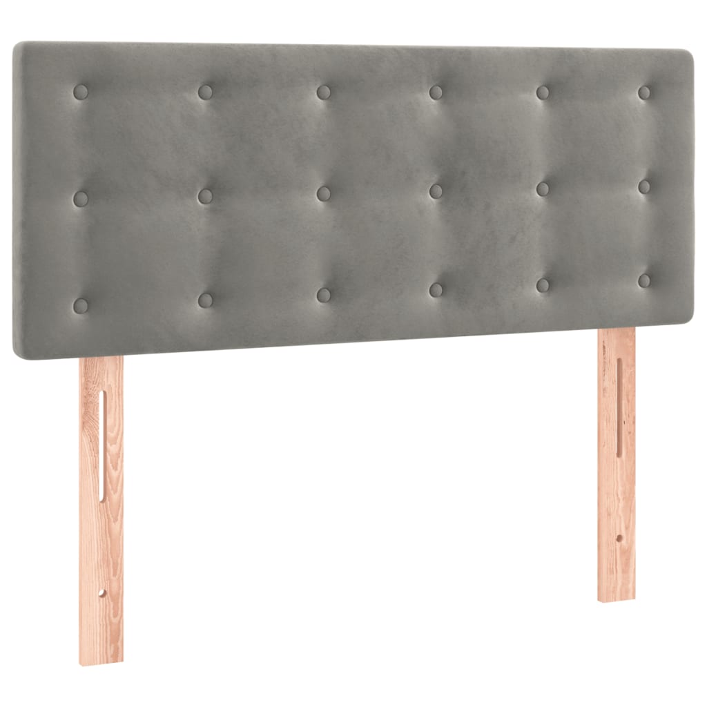 Sommier à lattes de lit et matelas Gris clair 100x200cm Velours - XIOS