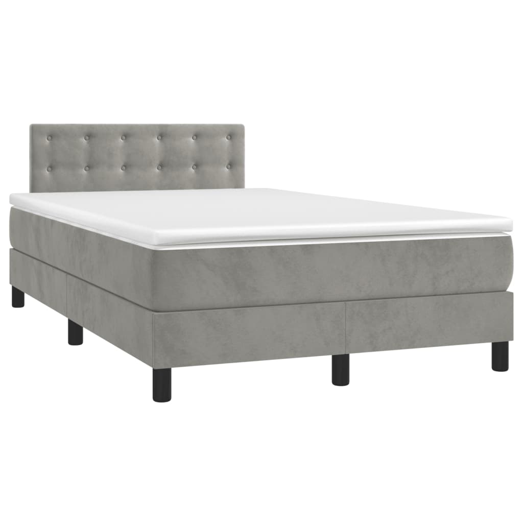 Sommier à lattes de lit et matelas Gris clair 120x200cm Velours - XIOS