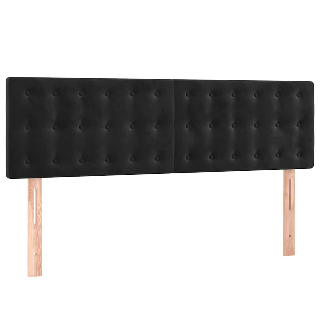Sommier à lattes de lit avec matelas Noir 140x190 cm Velours - XIOS