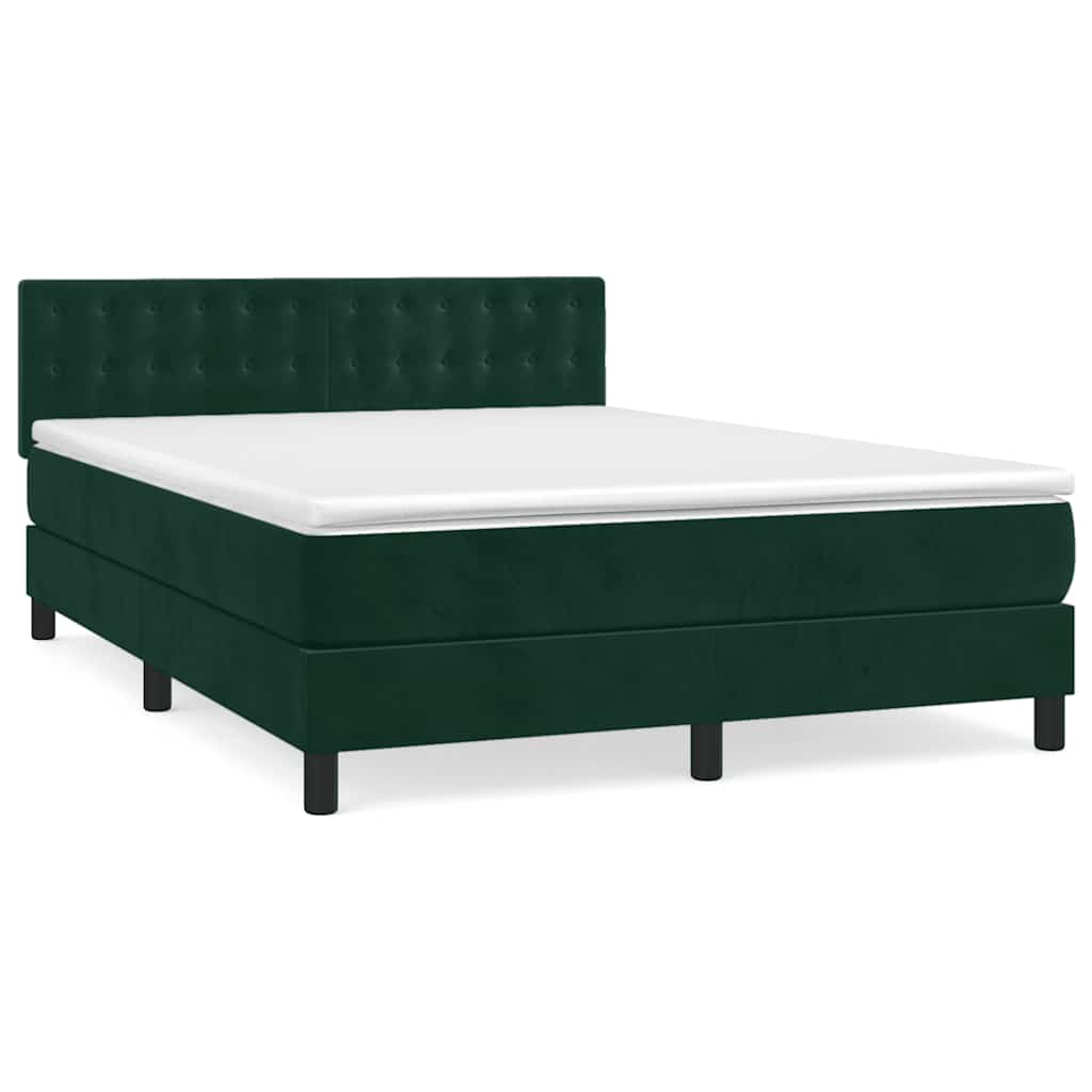 Sommier à lattes de lit et matelas Vert foncé 140x190cm Velours - XIOS