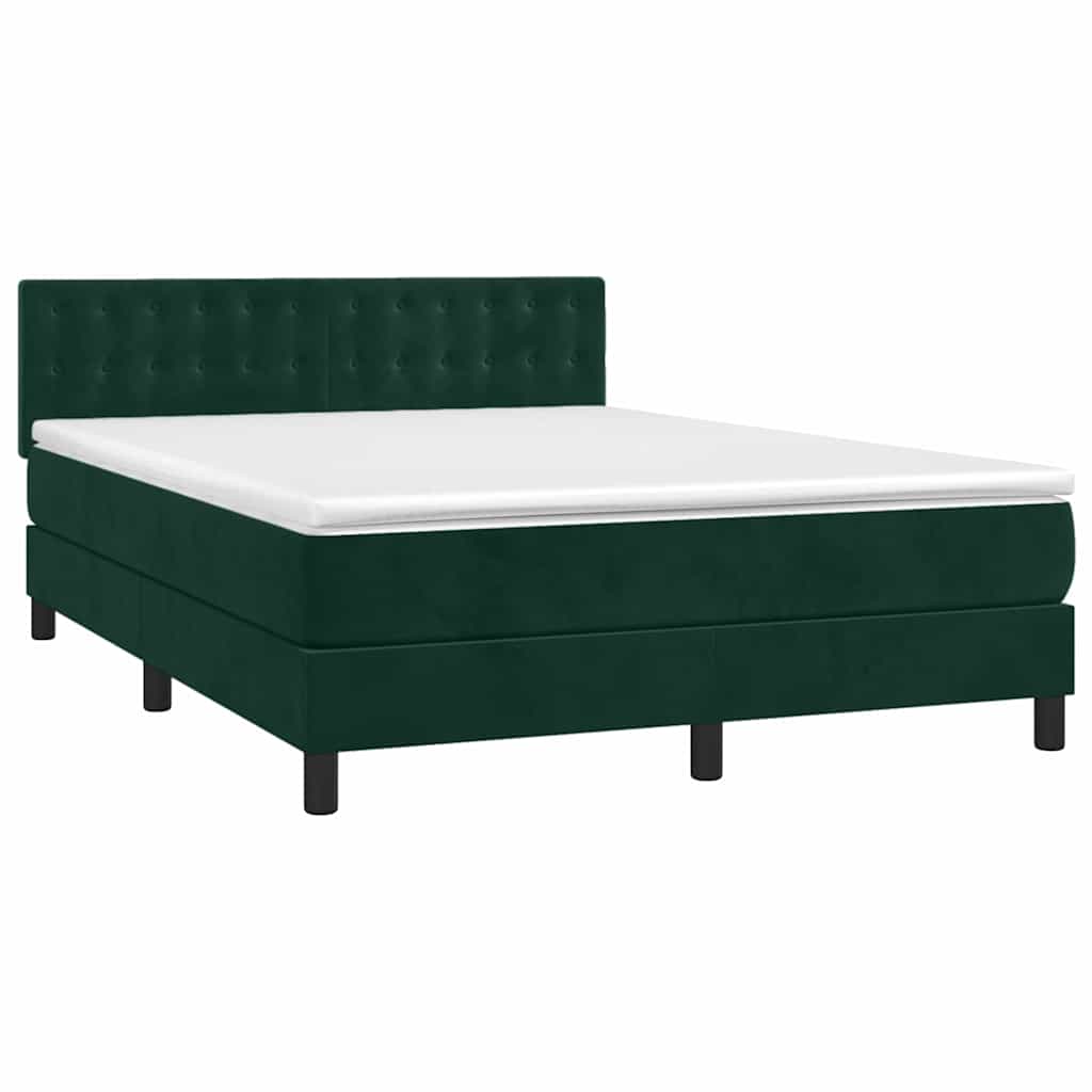 Sommier à lattes de lit et matelas Vert foncé 140x190cm Velours - XIOS
