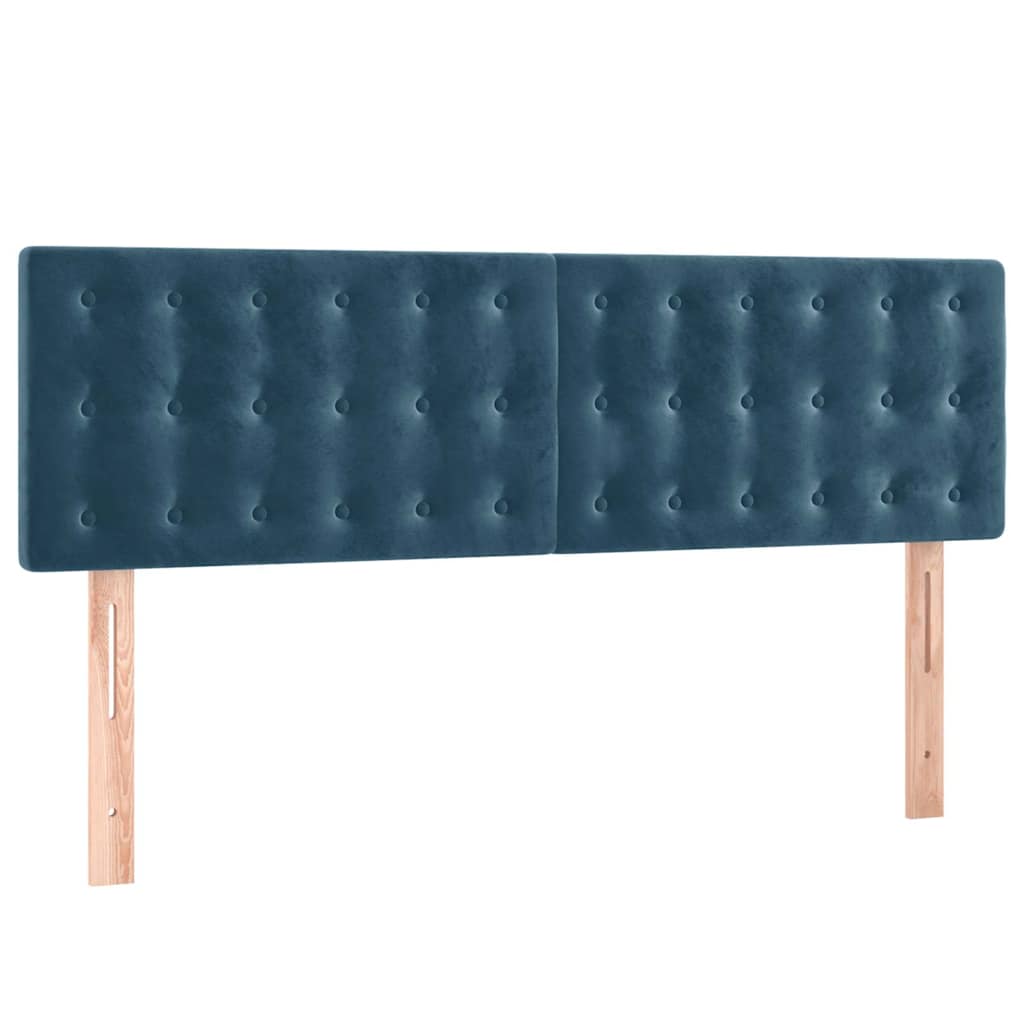 Sommier à lattes de lit et matelas Bleu foncé 140x190cm Velours - XIOS