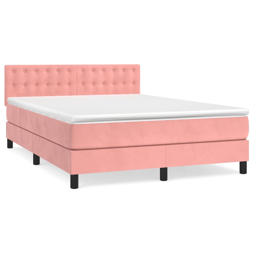 Sommier à lattes de lit avec matelas Rose 140x190 cm Velours - XIOS