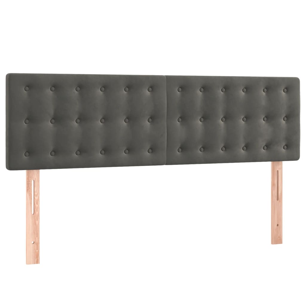 Sommier à lattes de lit et matelas Gris foncé 140x200cm Velours - XIOS
