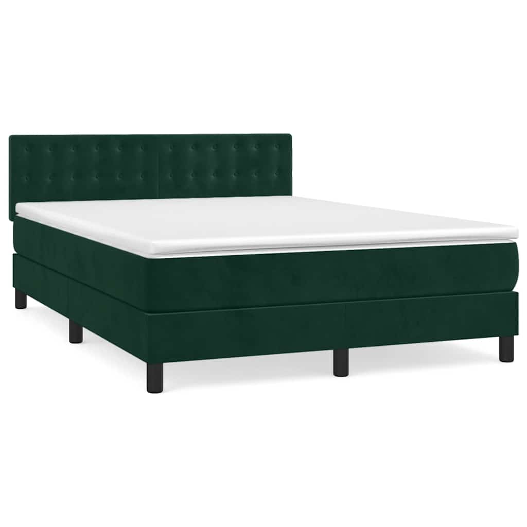 Sommier à lattes de lit et matelas Vert foncé 140x200cm Velours - XIOS