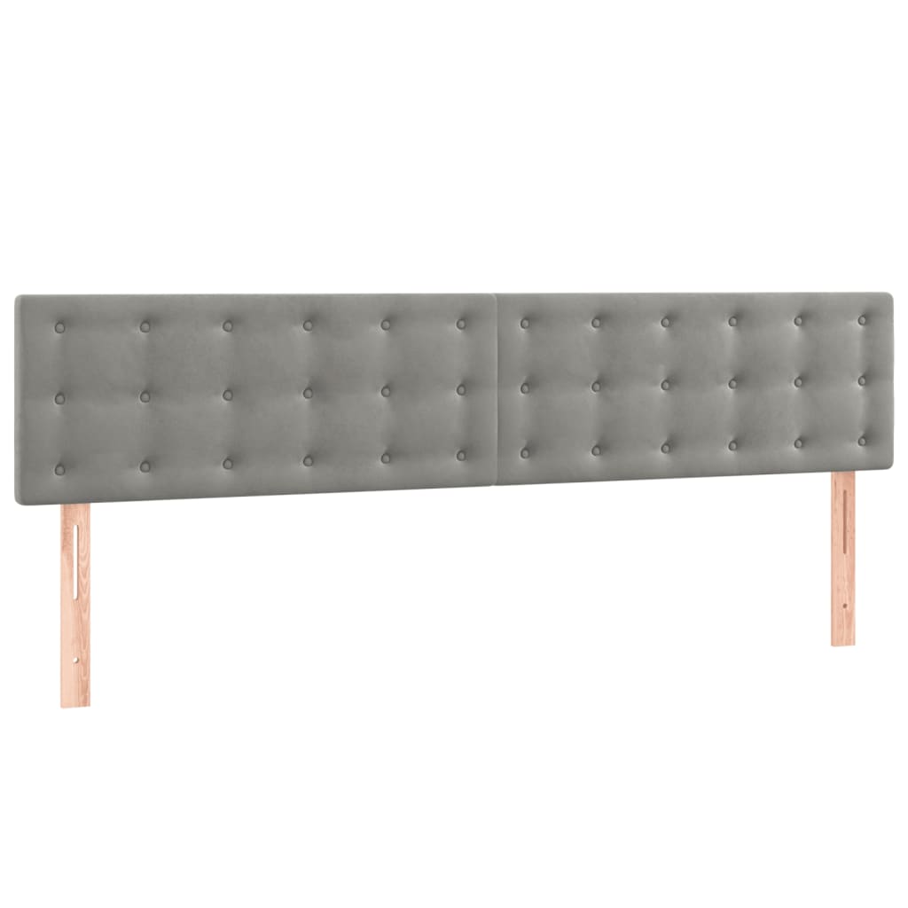 Sommier à lattes de lit et matelas Gris clair 160x200cm Velours - XIOS