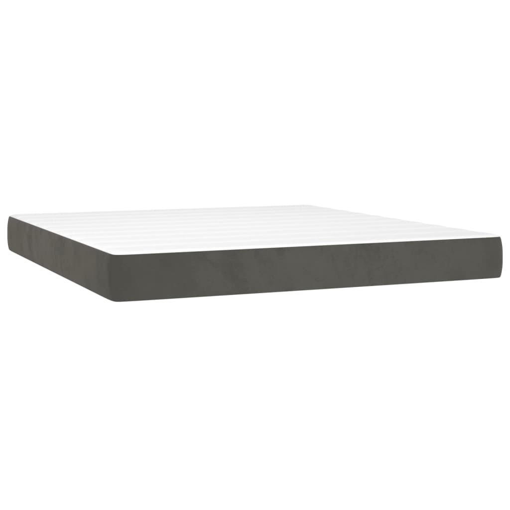 Sommier à lattes de lit et matelas Gris foncé 160x200cm Velours - XIOS