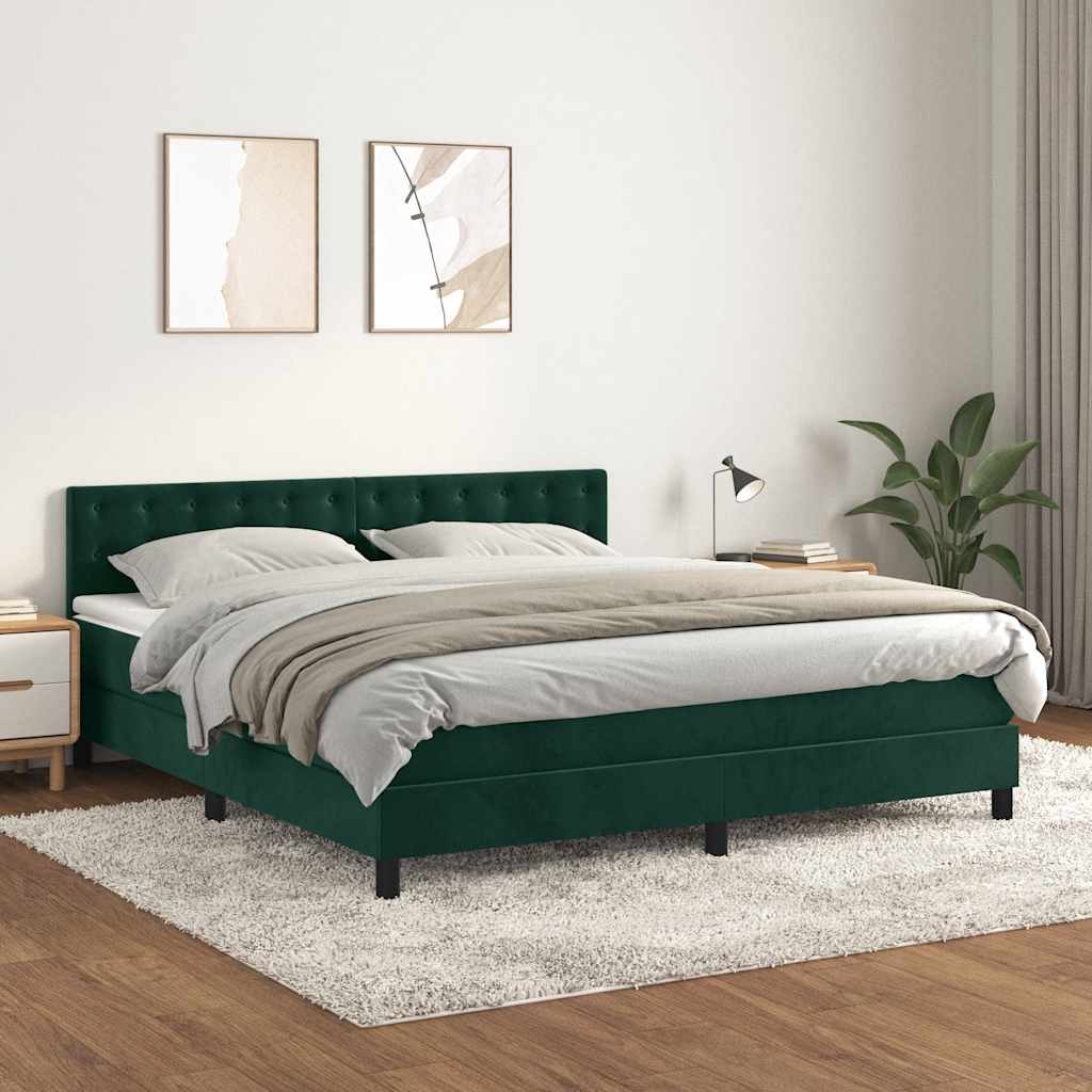 Sommier à lattes de lit et matelas Vert foncé 180x200cm Velours - XIOS