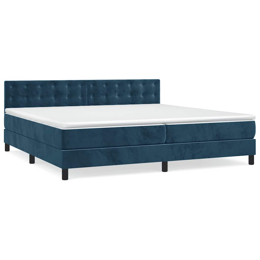 Sommier à lattes de lit et matelas Bleu foncé 200x200cm Velours - XIOS