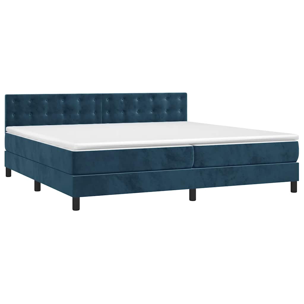 Sommier à lattes de lit et matelas Bleu foncé 200x200cm Velours - XIOS