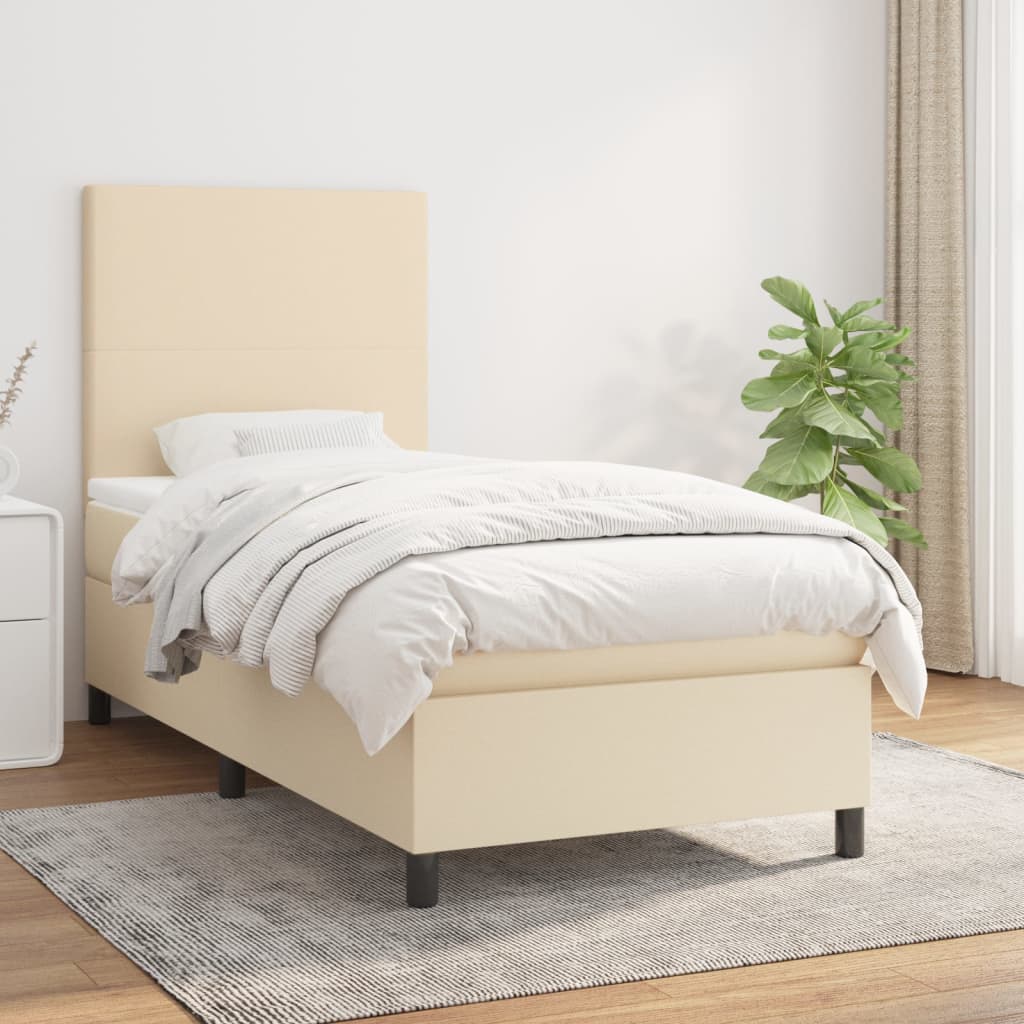 Sommier à lattes de lit avec matelas Crème 80x200 cm Tissu - XIOS