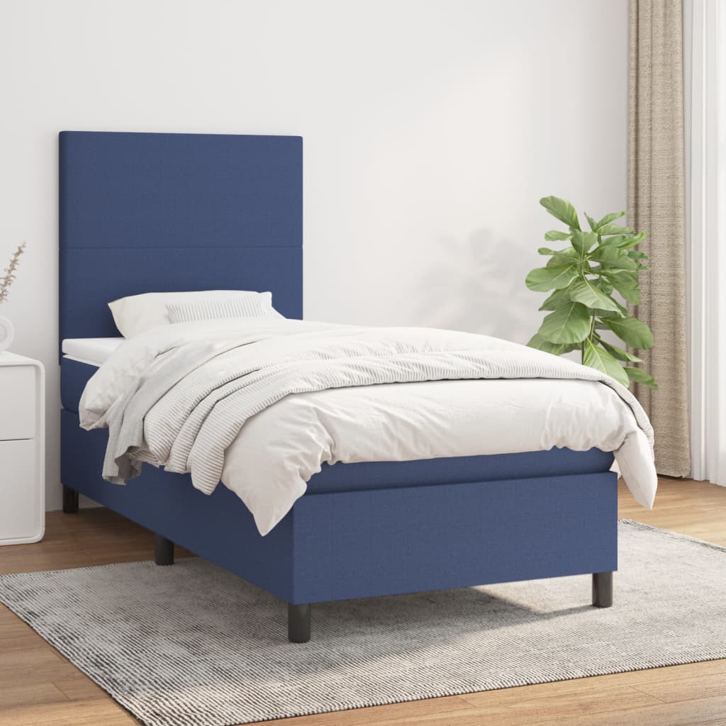 Sommier à lattes de lit avec matelas Bleu 80x200 cm Tissu - XIOS