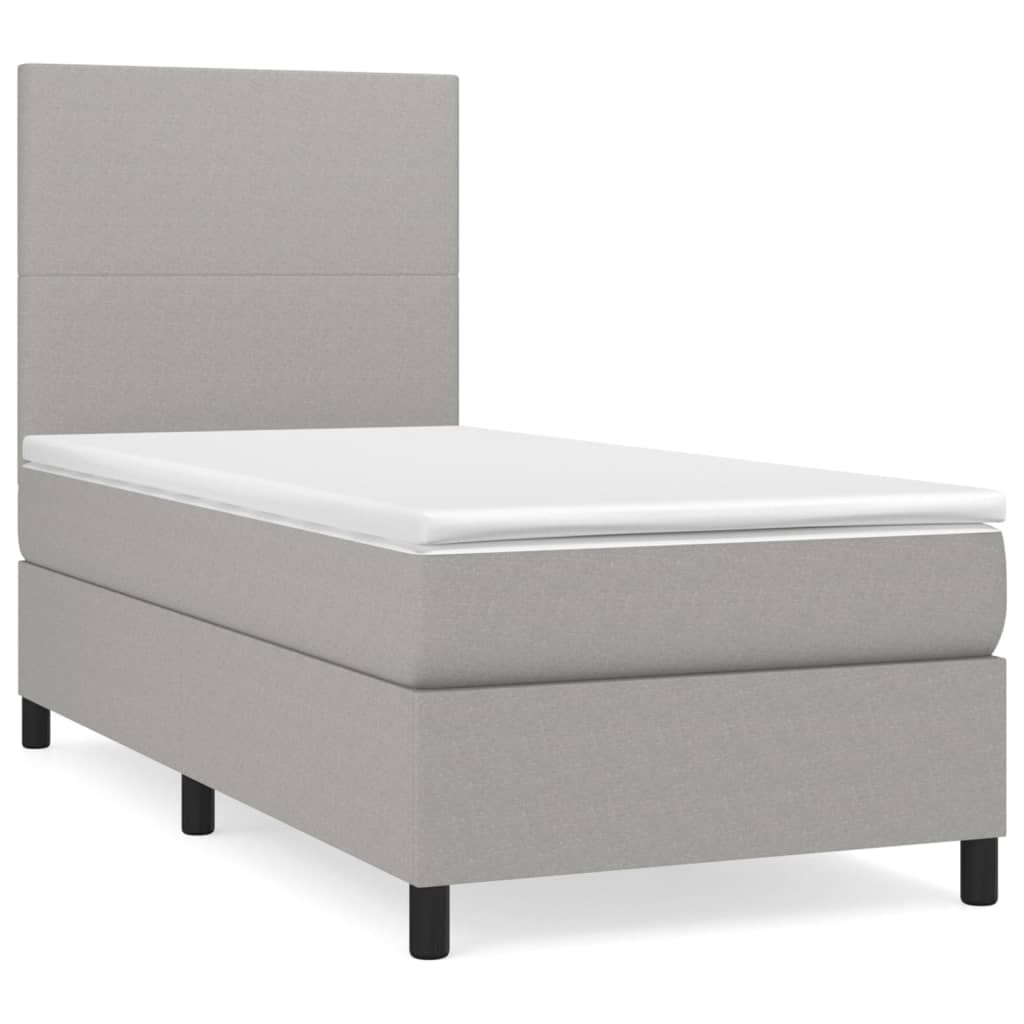 Sommier à lattes de lit avec matelas Gris clair 100x200cm Tissu - XIOS
