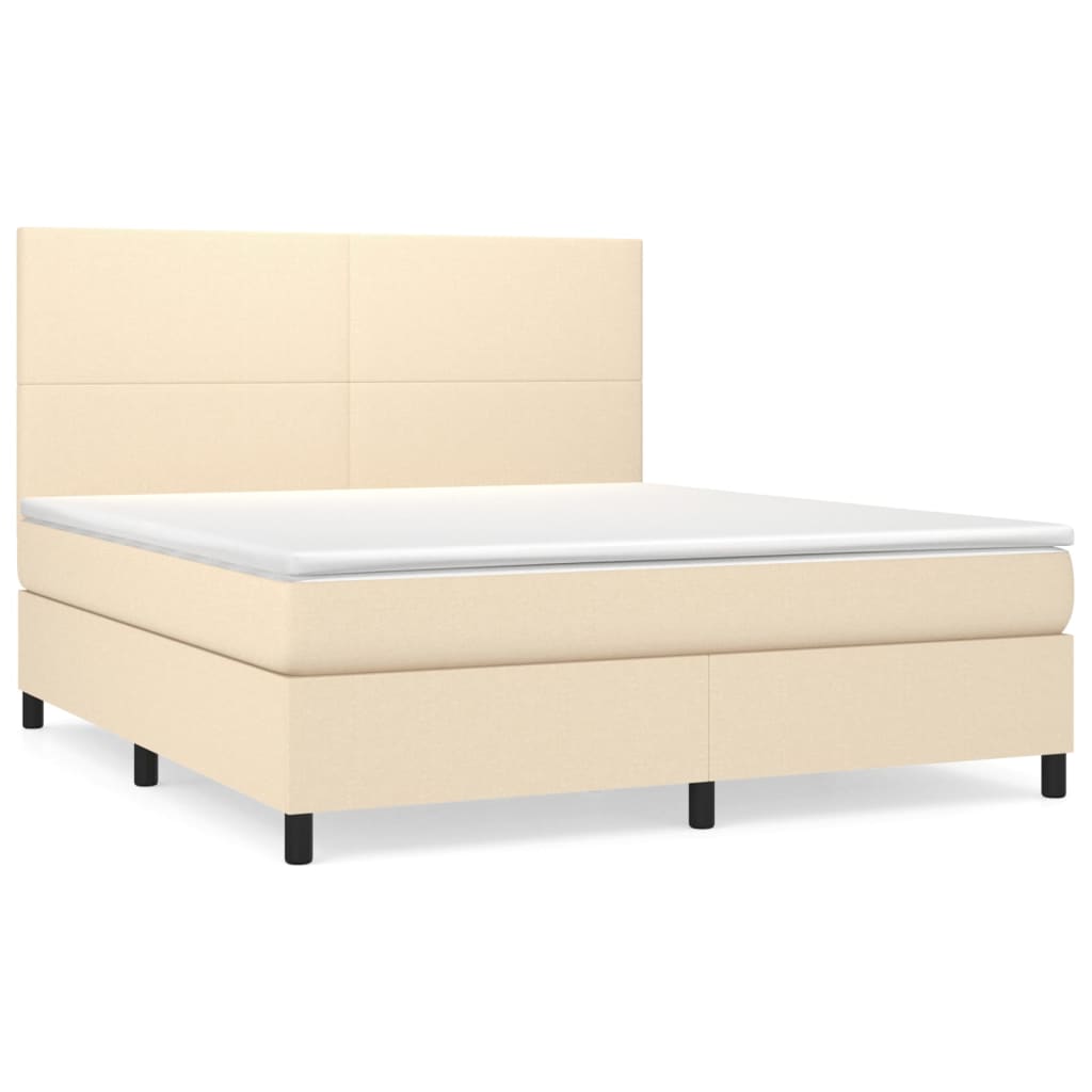 Sommier à lattes de lit avec matelas Crème 160x200 cm Tissu - XIOS