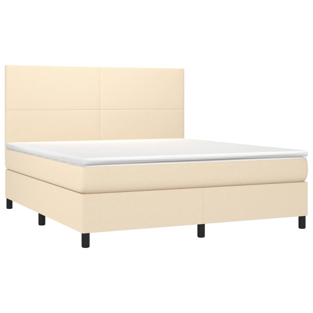 Sommier à lattes de lit avec matelas Crème 160x200 cm Tissu - XIOS