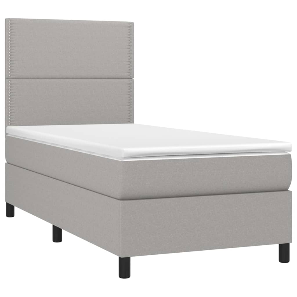 Sommier à lattes de lit avec matelas Gris clair 100x200cm Tissu - XIOS