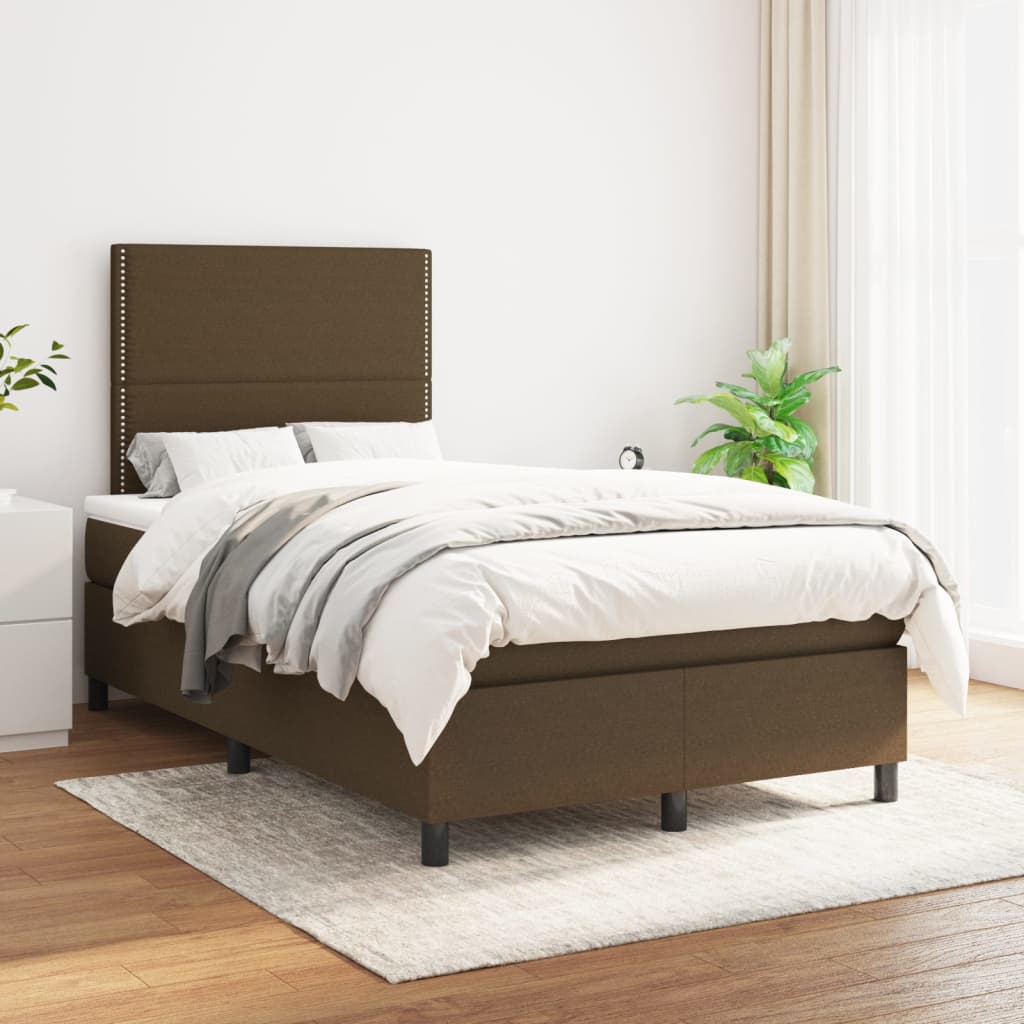 Sommier à lattes de lit avec matelas Marron foncé 120x200 cm XIOS