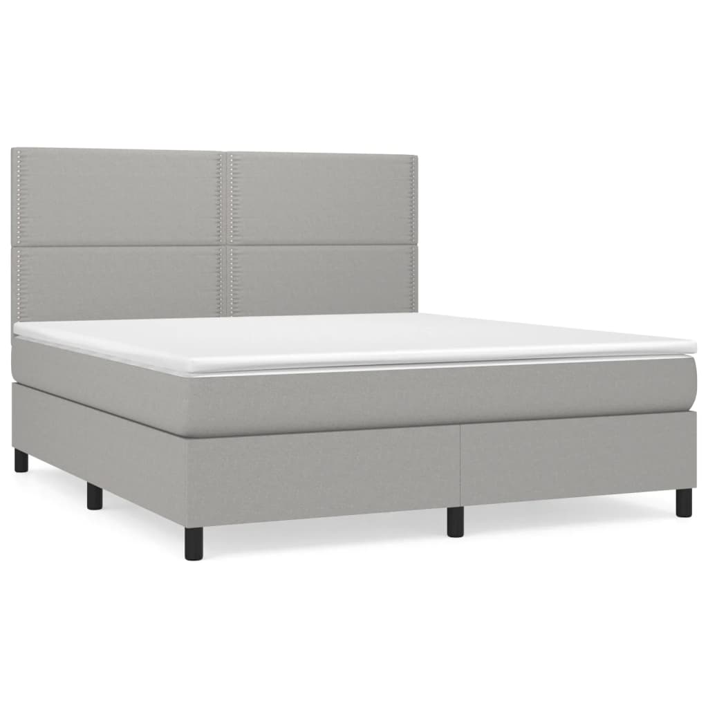 Sommier à lattes de lit avec matelas Gris clair 180x200cm Tissu - XIOS
