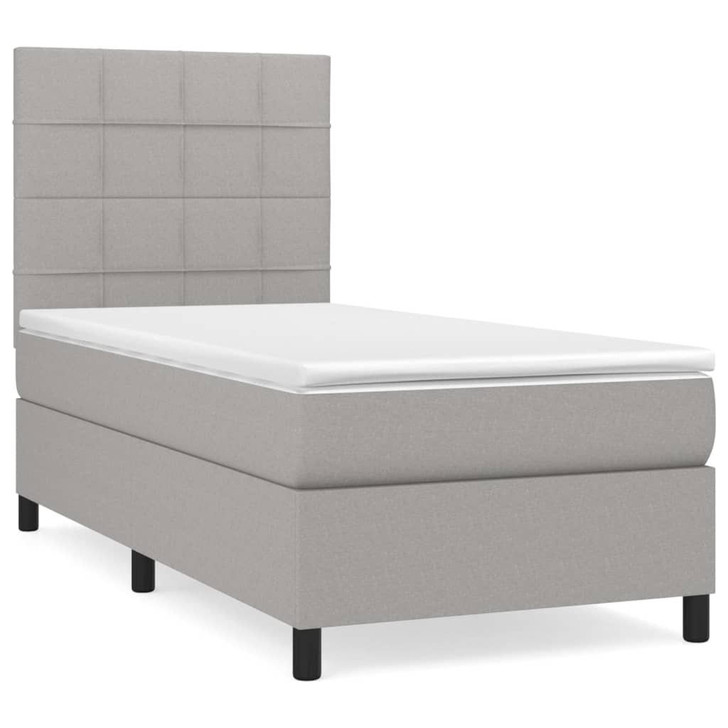 Sommier à lattes de lit avec matelas Gris clair 80x200 cm Tissu - XIOS