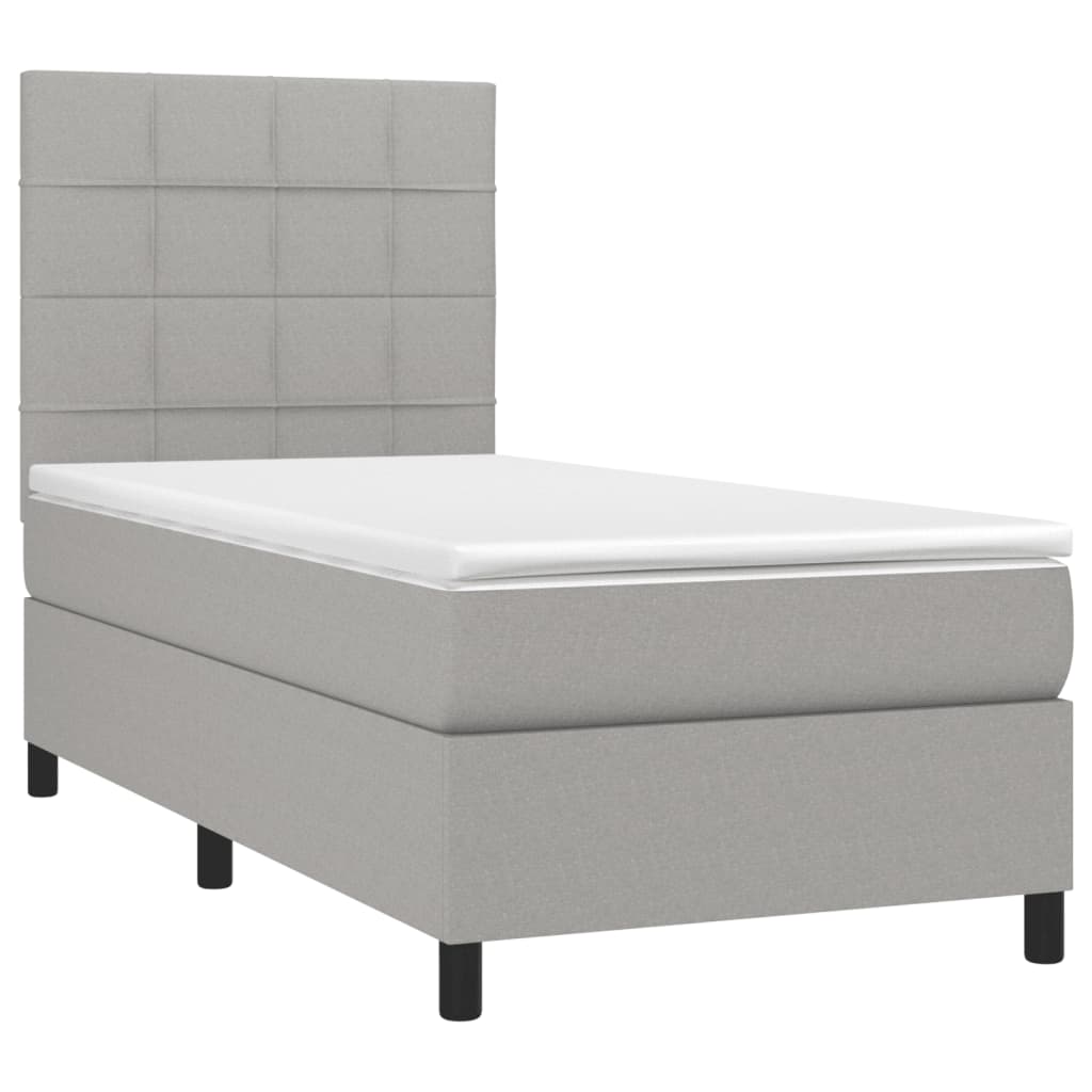 Sommier à lattes de lit avec matelas Gris clair 90x200 cm Tissu - XIOS