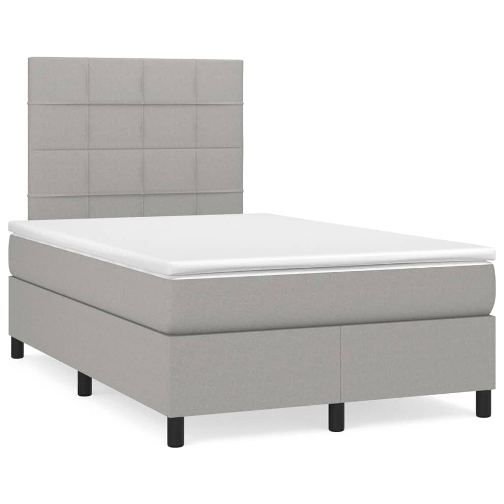 Sommier à lattes de lit avec matelas Gris clair 120x200cm Tissu - XIOS