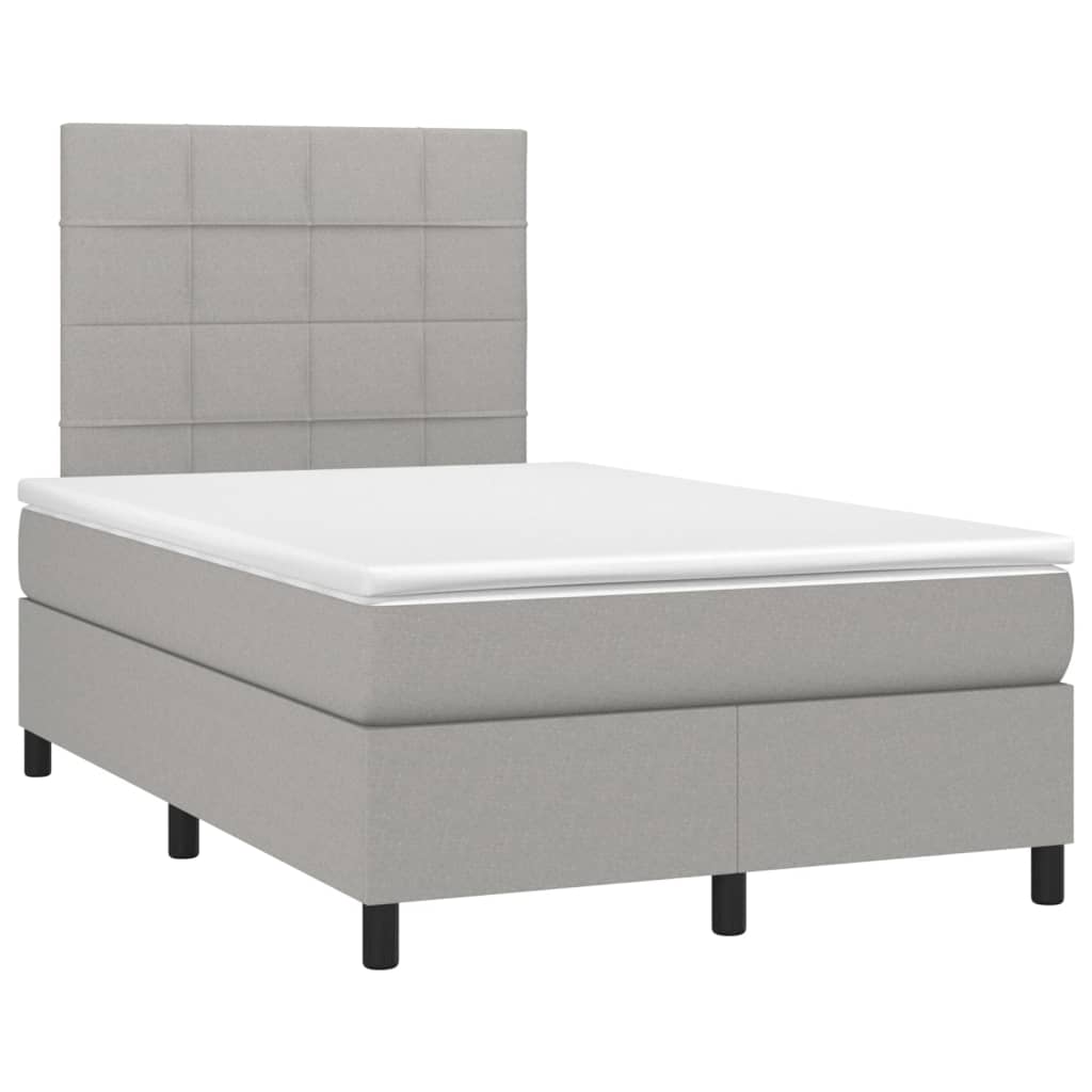 Sommier à lattes de lit avec matelas Gris clair 120x200cm Tissu - XIOS