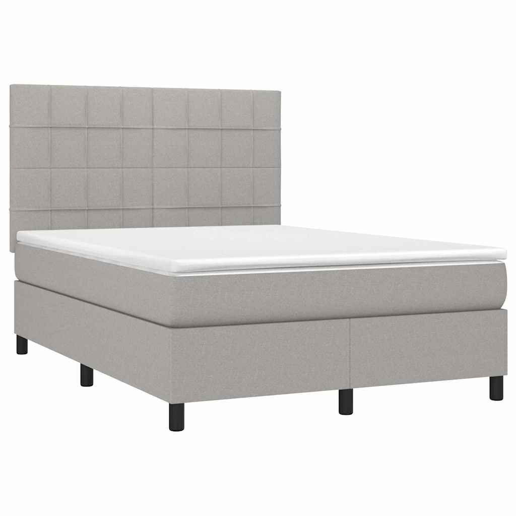 Sommier à lattes de lit avec matelas Gris clair 140x200cm Tissu - XIOS