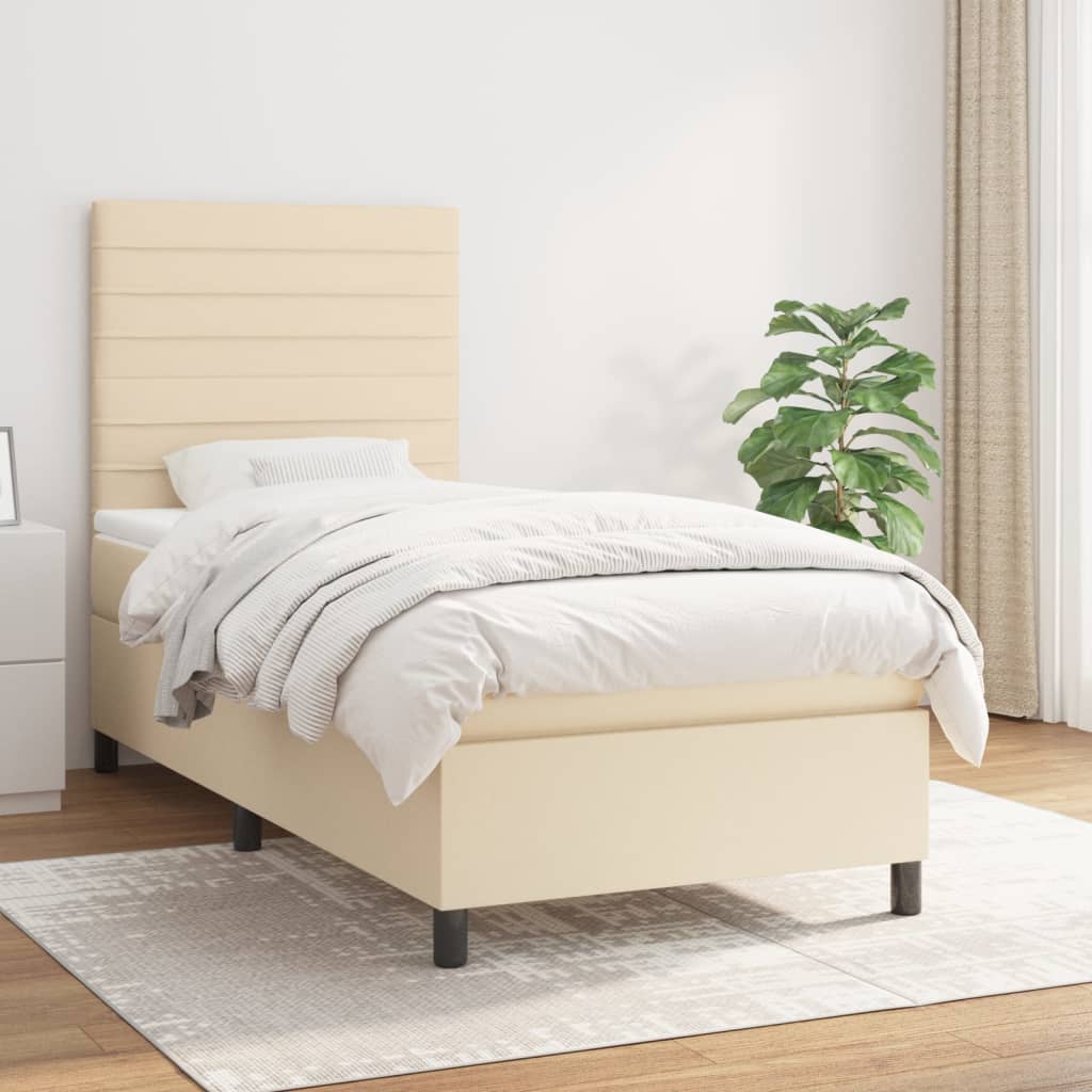 Sommier à lattes de lit avec matelas Crème 80x200 cm Tissu - XIOS