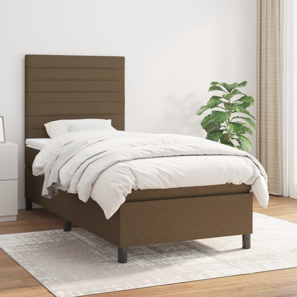 Sommier à lattes de lit avec matelas Marron foncé 100x200 cm - XIOS