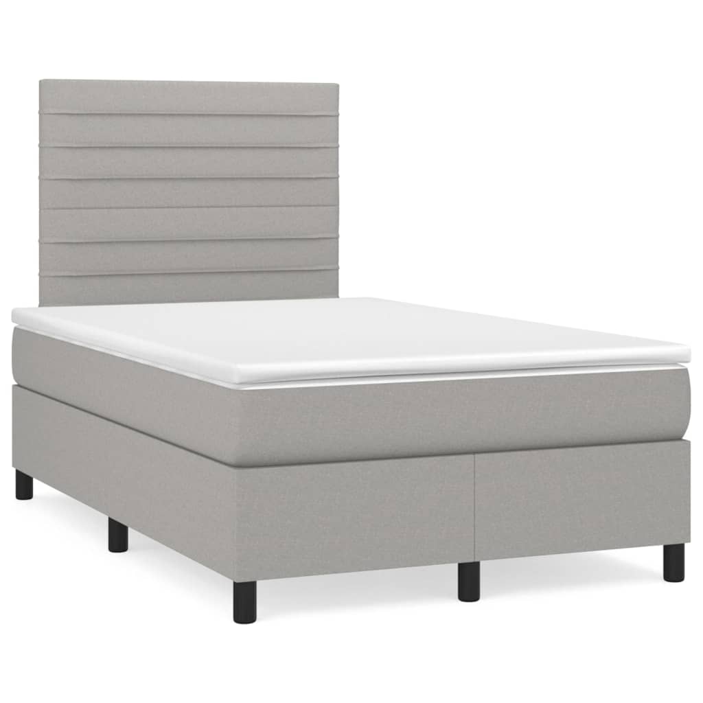 Sommier à lattes de lit avec matelas Gris clair 120x200cm Tissu - XIOS
