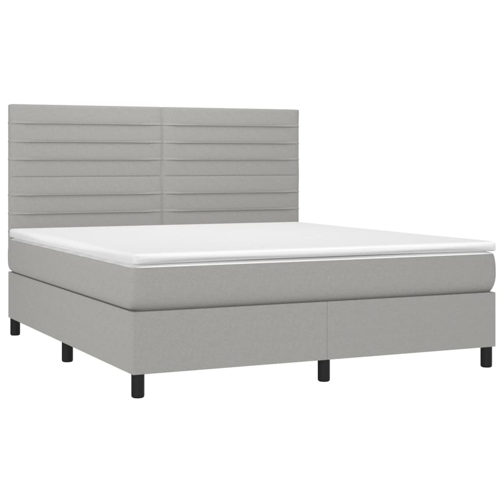 Sommier à lattes de lit avec matelas Gris clair 180x200cm Tissu - XIOS