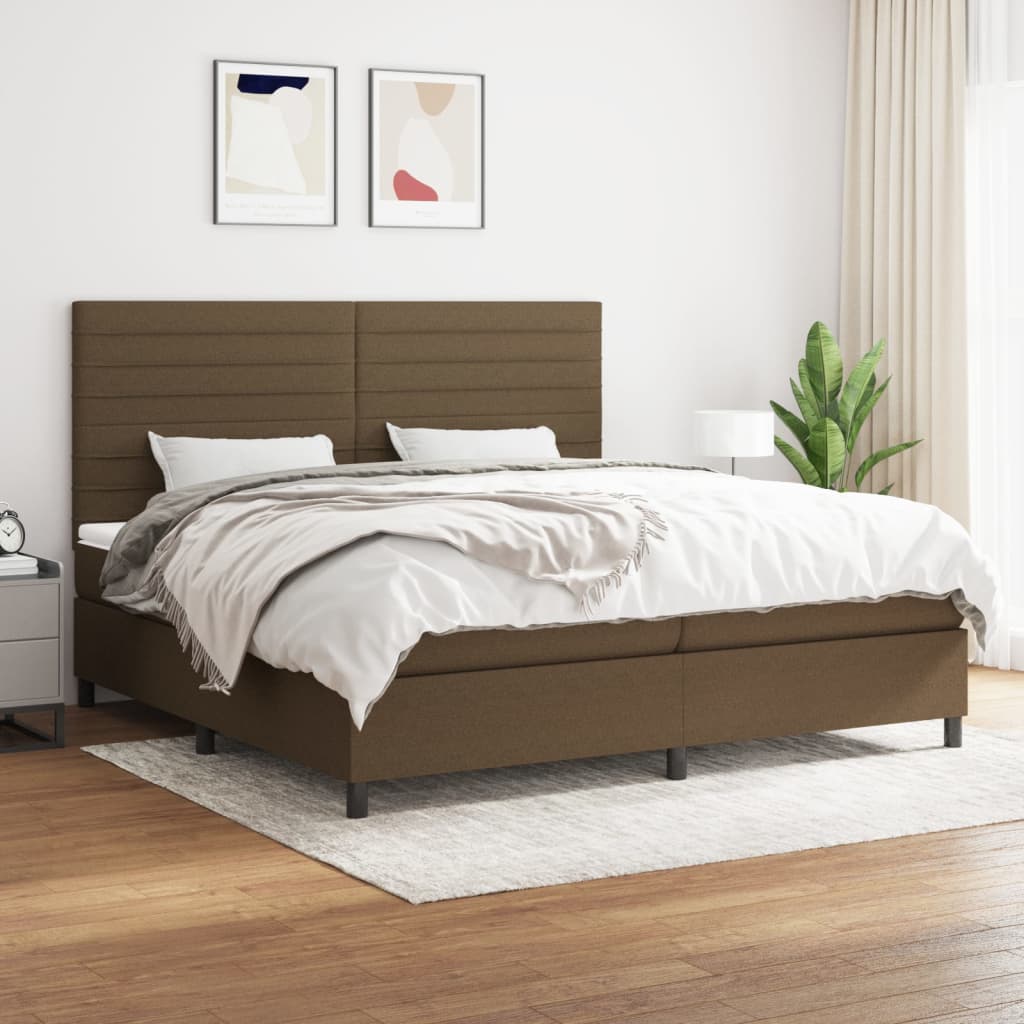 Sommier à lattes de lit avec matelas Marron foncé 200x200 cm - XIOS