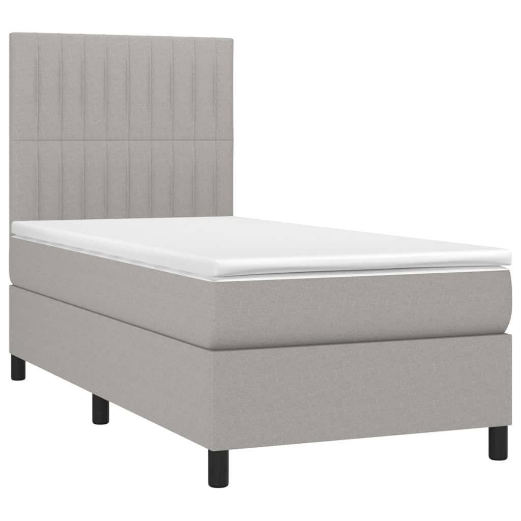 Sommier à lattes de lit avec matelas Gris clair 100x200cm Tissu - XIOS