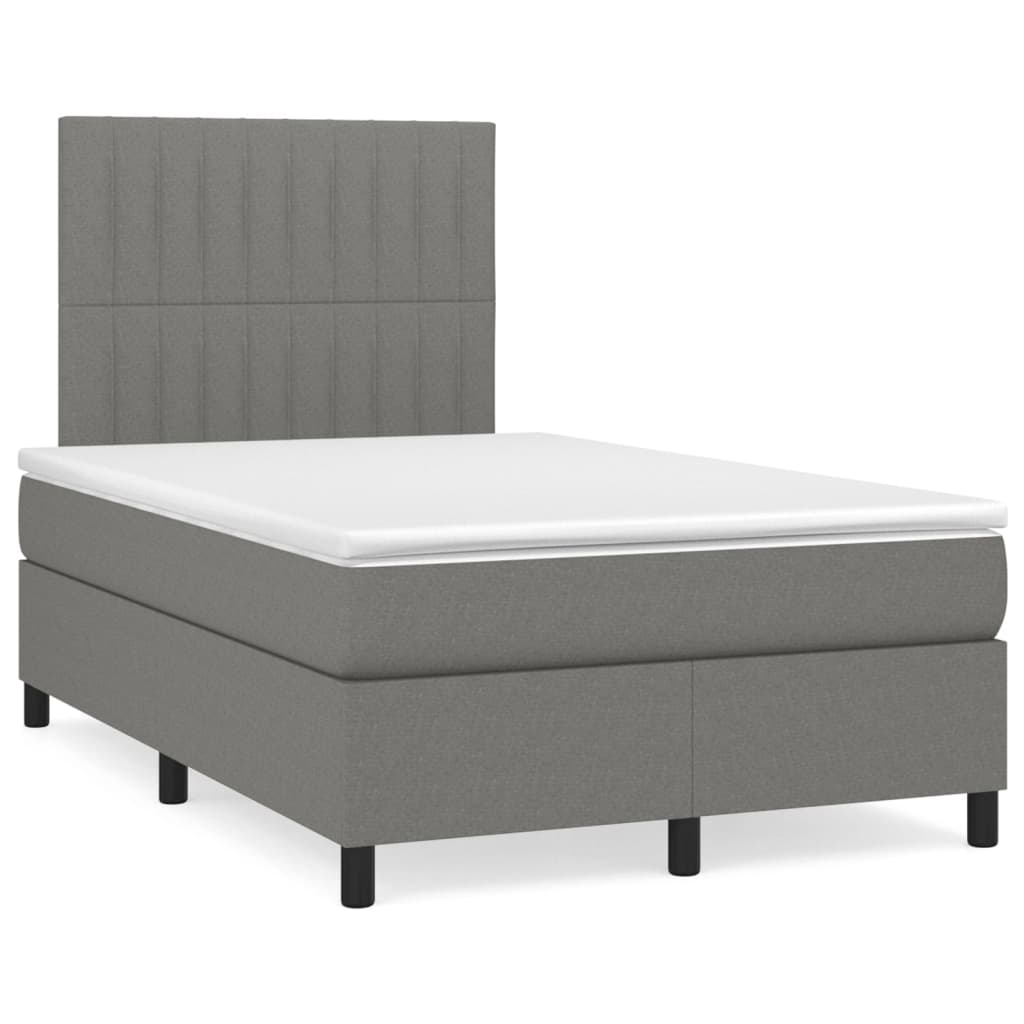 Sommier à lattes de lit avec matelas Gris foncé 120x200cm Tissu - XIOS