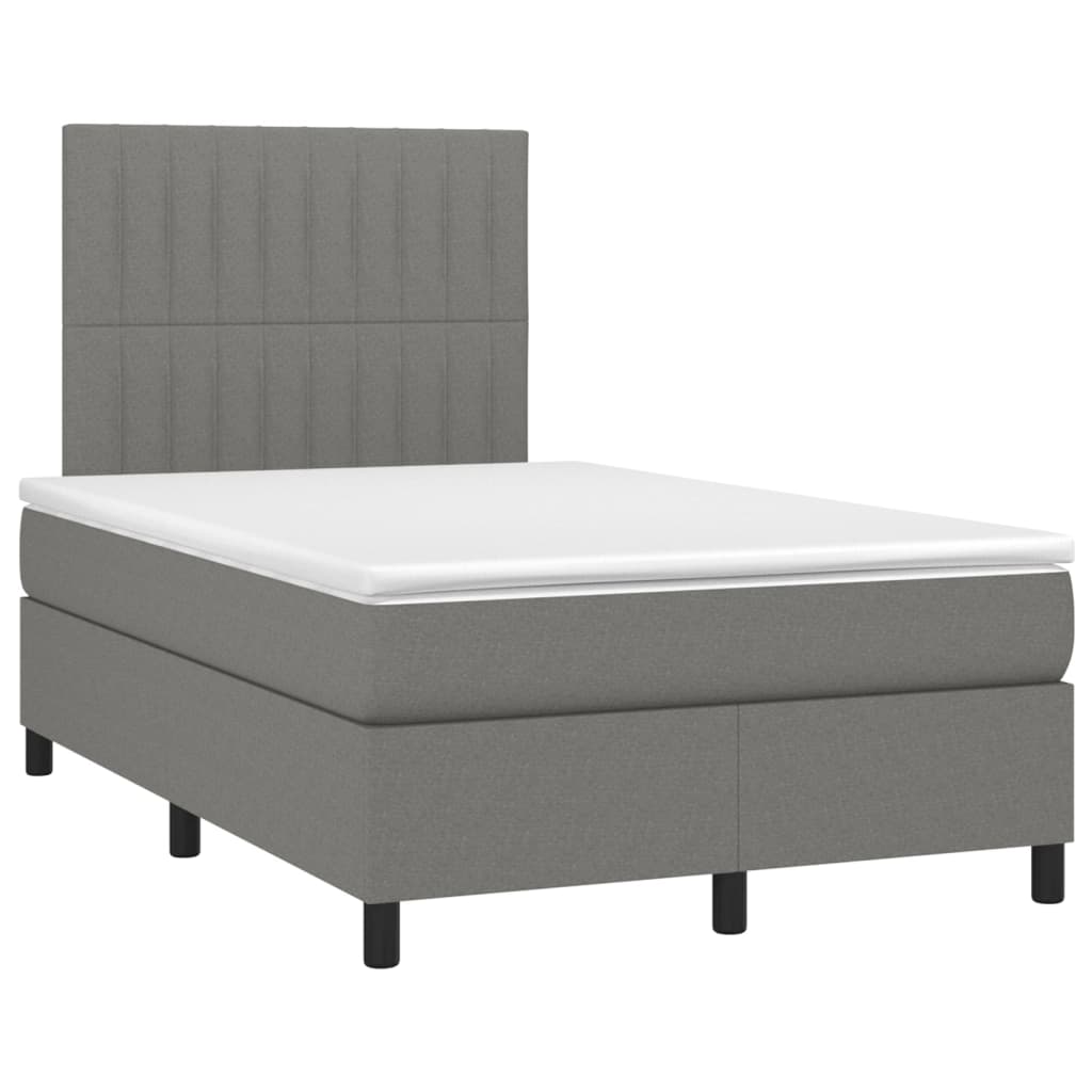 Sommier à lattes de lit avec matelas Gris foncé 120x200cm Tissu - XIOS