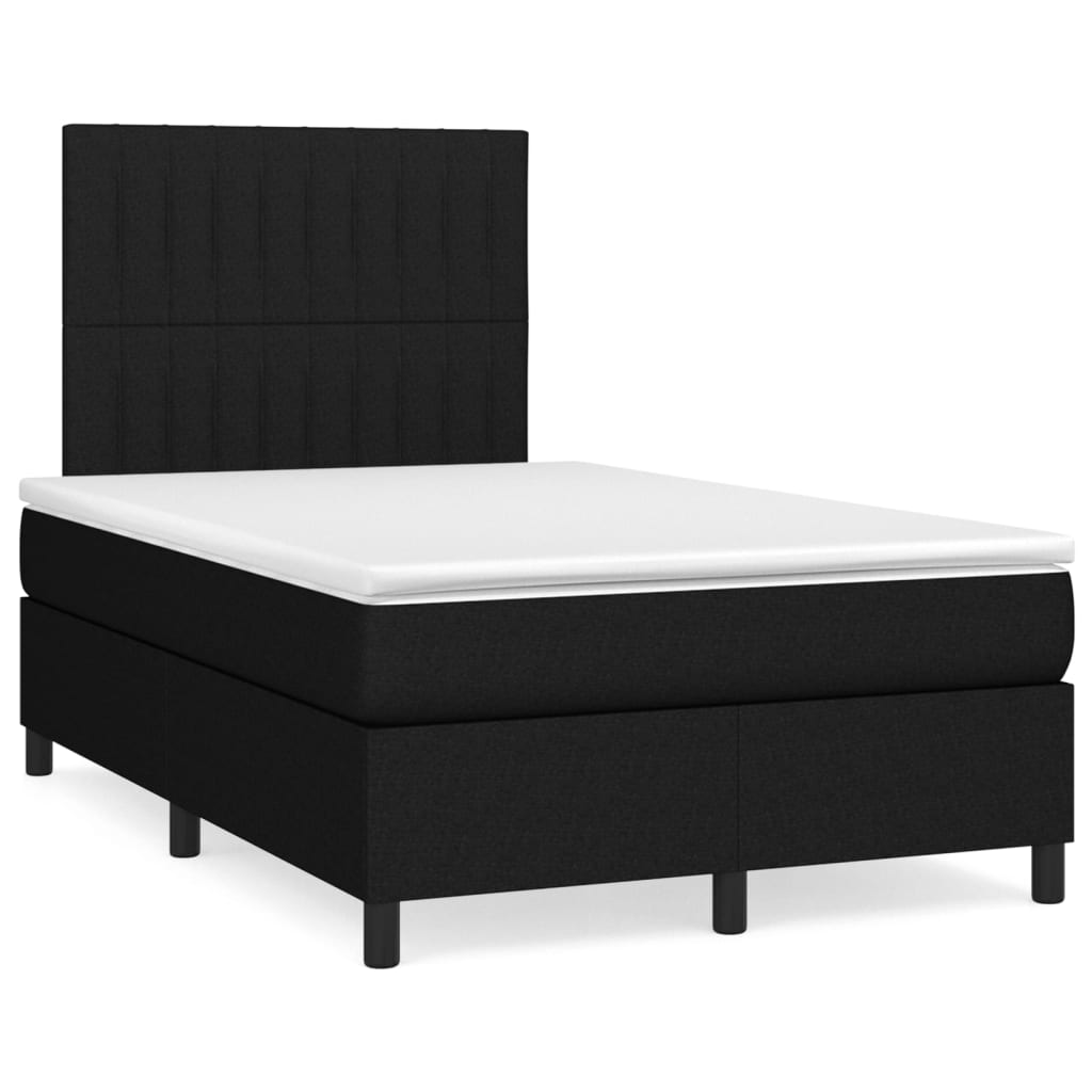 Sommier à lattes de lit avec matelas Noir 120x200 cm Tissu - XIOS