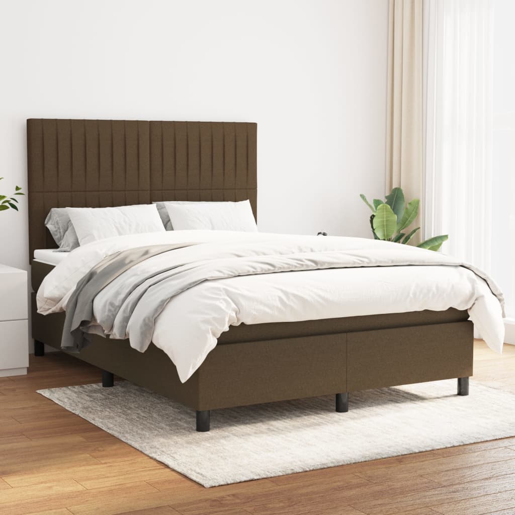 Sommier à lattes de lit avec matelas Marron foncé 140x190 cm - XIOS