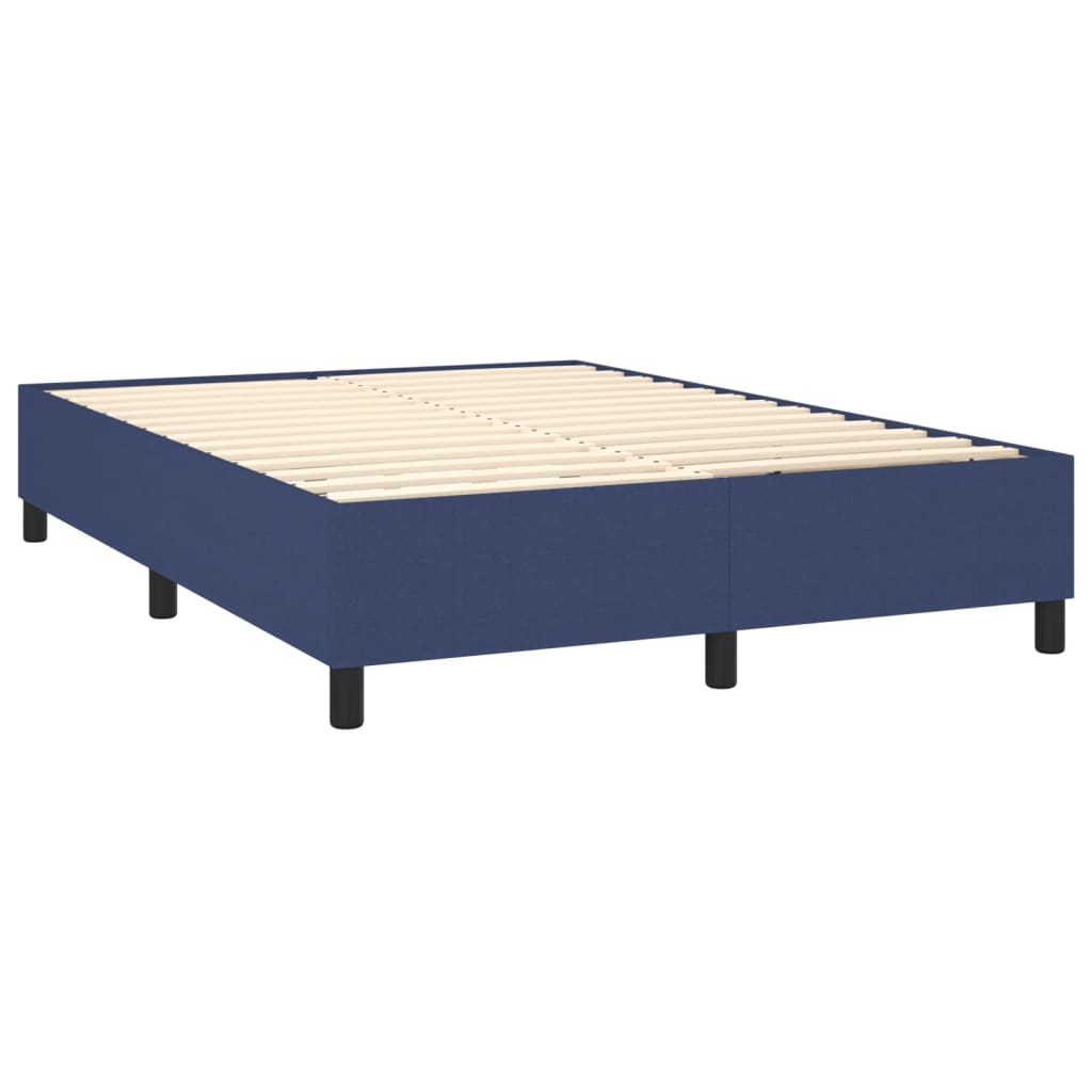 Sommier à lattes de lit avec matelas Bleu 140x190 cm Tissu - XIOS