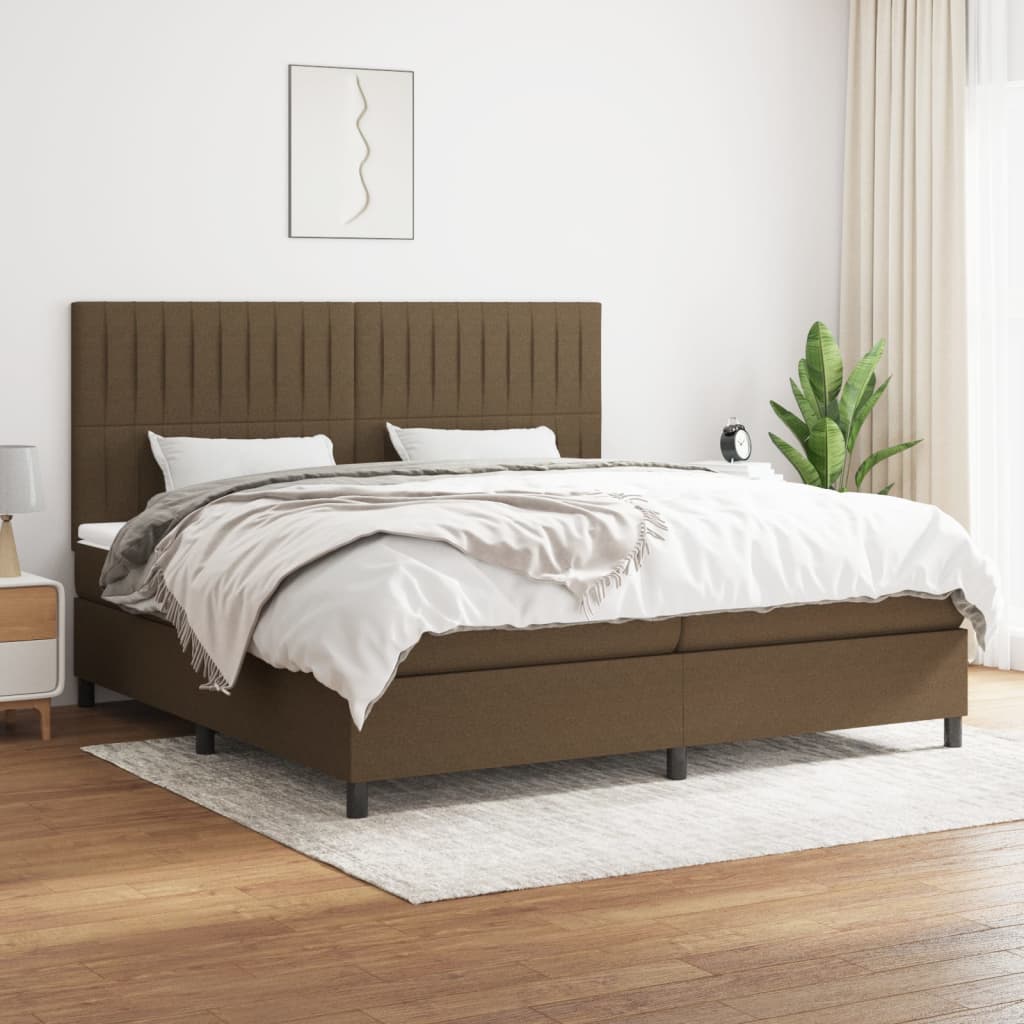 Sommier à lattes de lit avec matelas Marron foncé 200x200 cm - XIOS