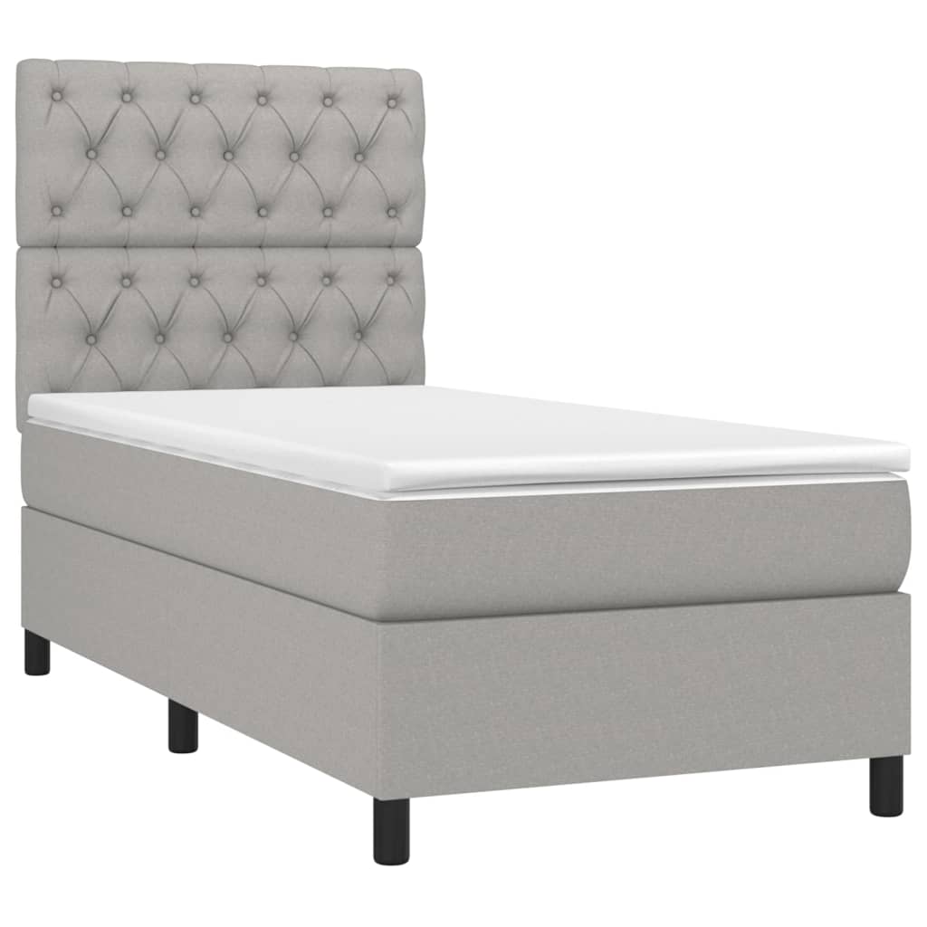 Sommier à lattes de lit avec matelas Gris clair 80x200 cm Tissu - XIOS