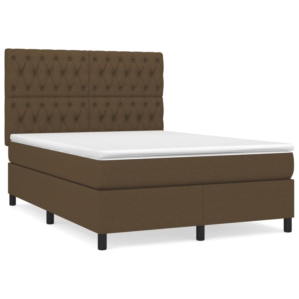 Sommier à lattes de lit avec matelas Marron foncé 140x190 cm XIOS
