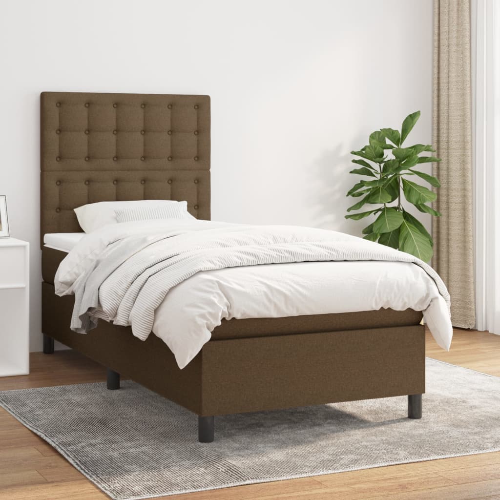 Sommier à lattes de lit avec matelas Marron foncé 90x190 cm - XIOS
