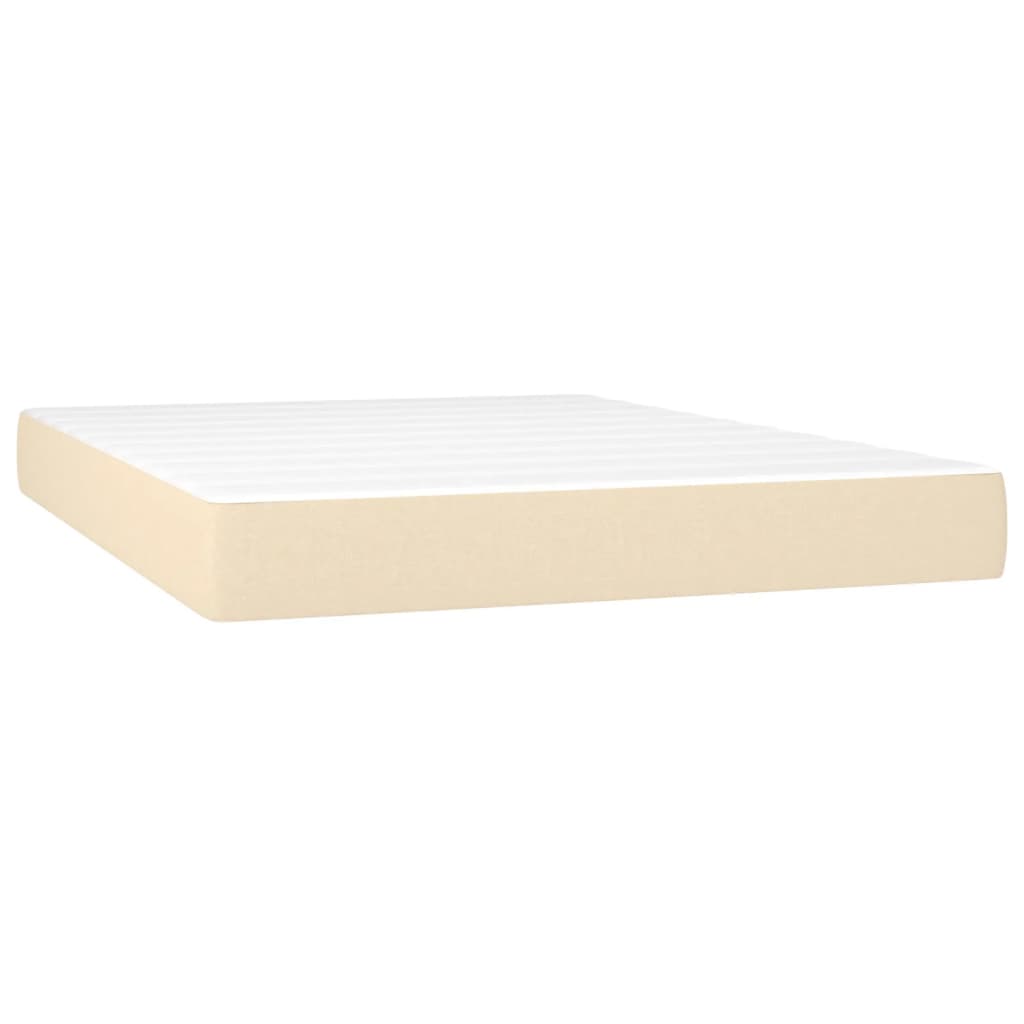 Sommier à lattes de lit avec matelas Crème 140x190 cm Tissu - XIOS