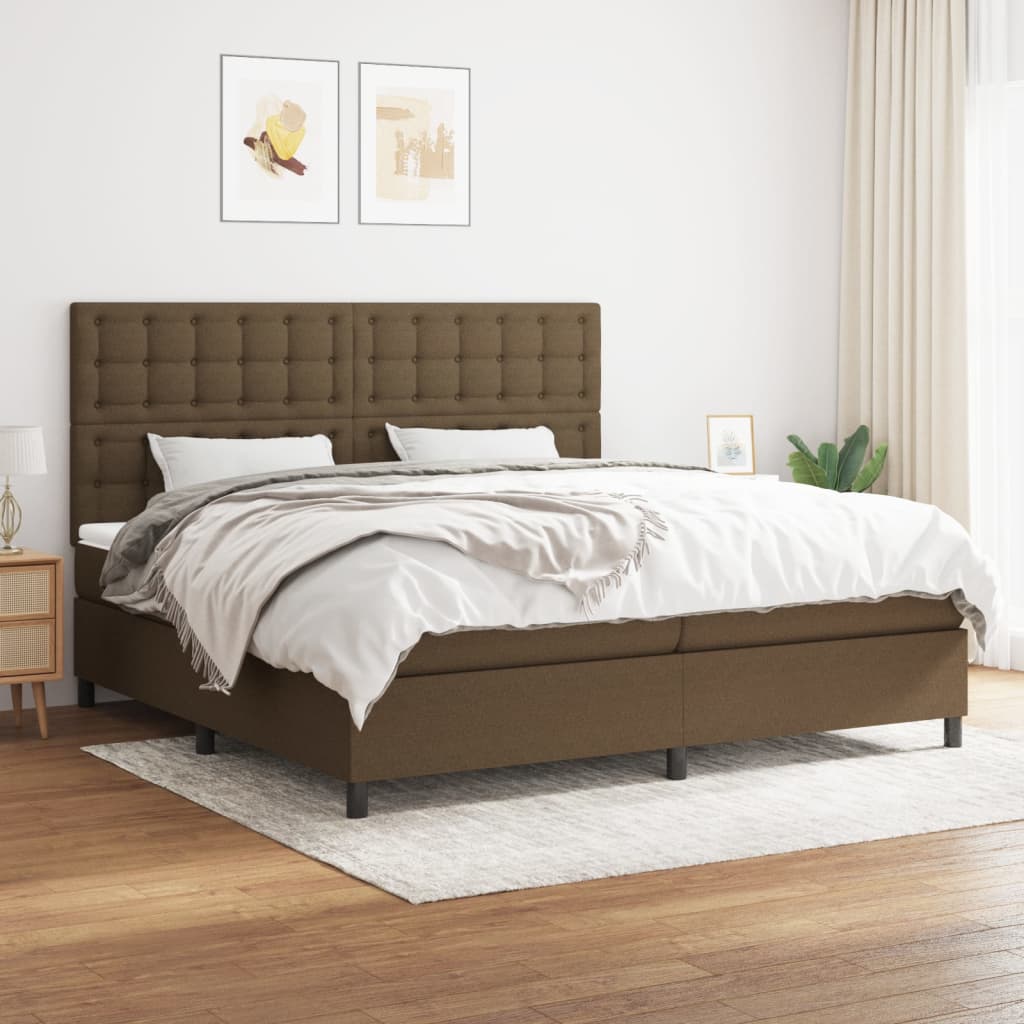 Sommier à lattes de lit avec matelas Marron foncé 200x200 cm - XIOS