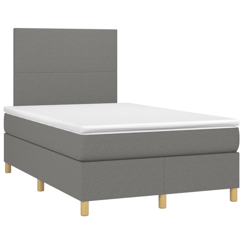 Sommier à lattes de lit avec matelas Gris foncé 120x200cm Tissu - XIOS